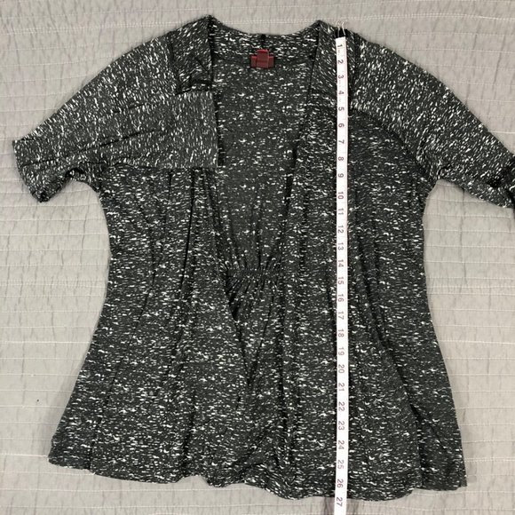 4/$15 Waterfall Cardigan Women Large Black Heather T Shirt Knit Waterfall Jacket - Picture 7 of 16